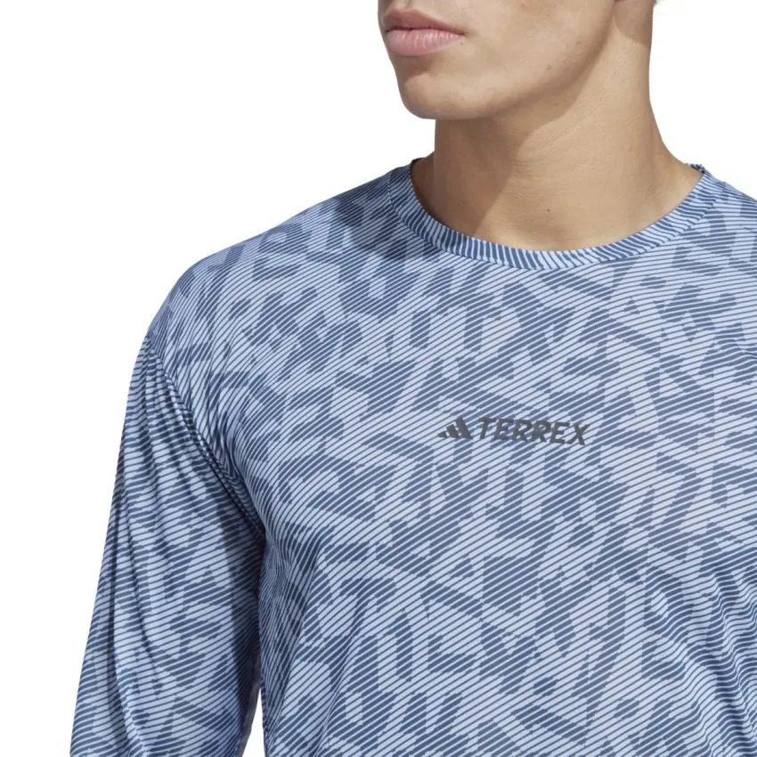 adidas Hombre Suéteres Trail LS GFX Azul 