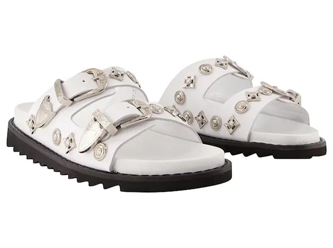 AJ844 Sandalias - Toga Pulla - Negro/Blanco - Cuero 