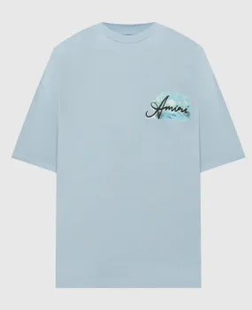AMIRI Blue Paradise t-shirt with graffiti print and crystals