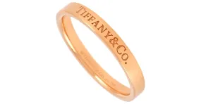 Anillo de banda plana de oro rosa de 18K Tiffany & Co. 