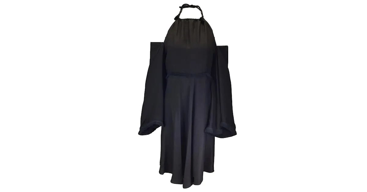 Autre Marque CALLAS Vestido halter negro con hombros descubiertos de cady Ambra 