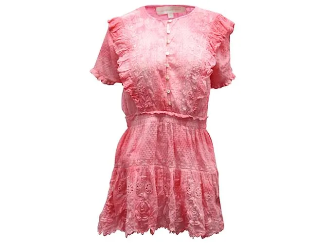 Autre Marque LoveShackFancy Minivestido Sheldon en algodón rosa 