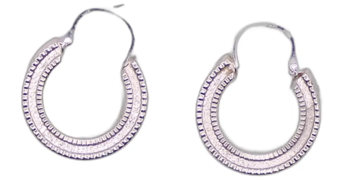 Autre Marque Pendientes de oro blanco 750%oh criollos Hardware de plata 
