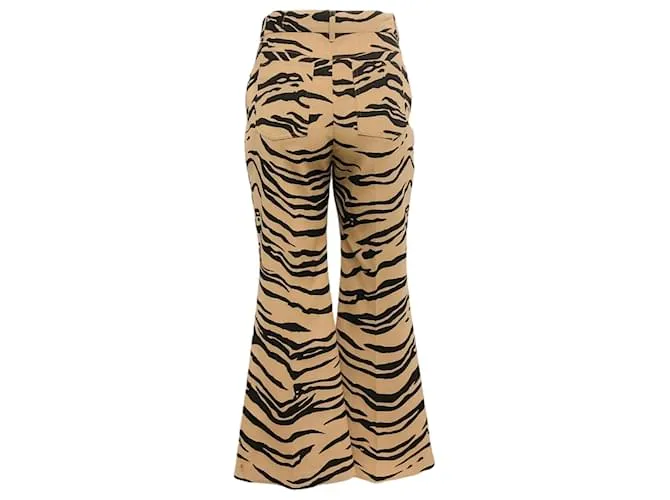 Autre Marque Stella McCartney Bronceado / Pantalones de campana con estampado superior negro Castaño 