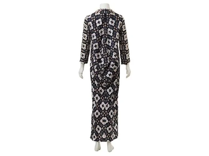 Biyan Printed Maxi Kaftan con detalles de lentejuelas Azul 