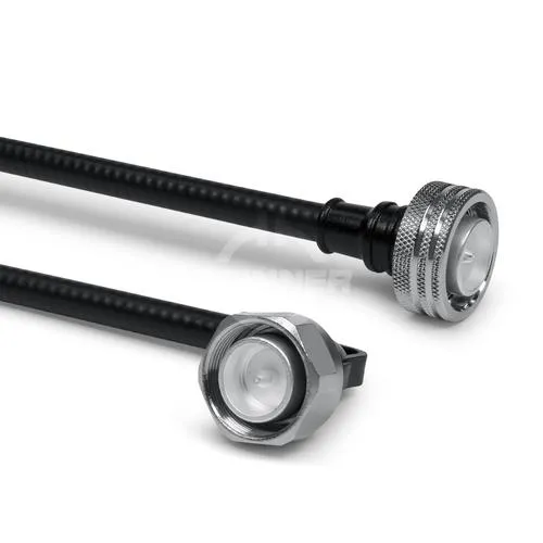 Cable coaxial confeccionado SF 1/4"-50-FR 4.3-10 macho push-pull 4.3-10 macho ángulo para atornillar 2.5 m