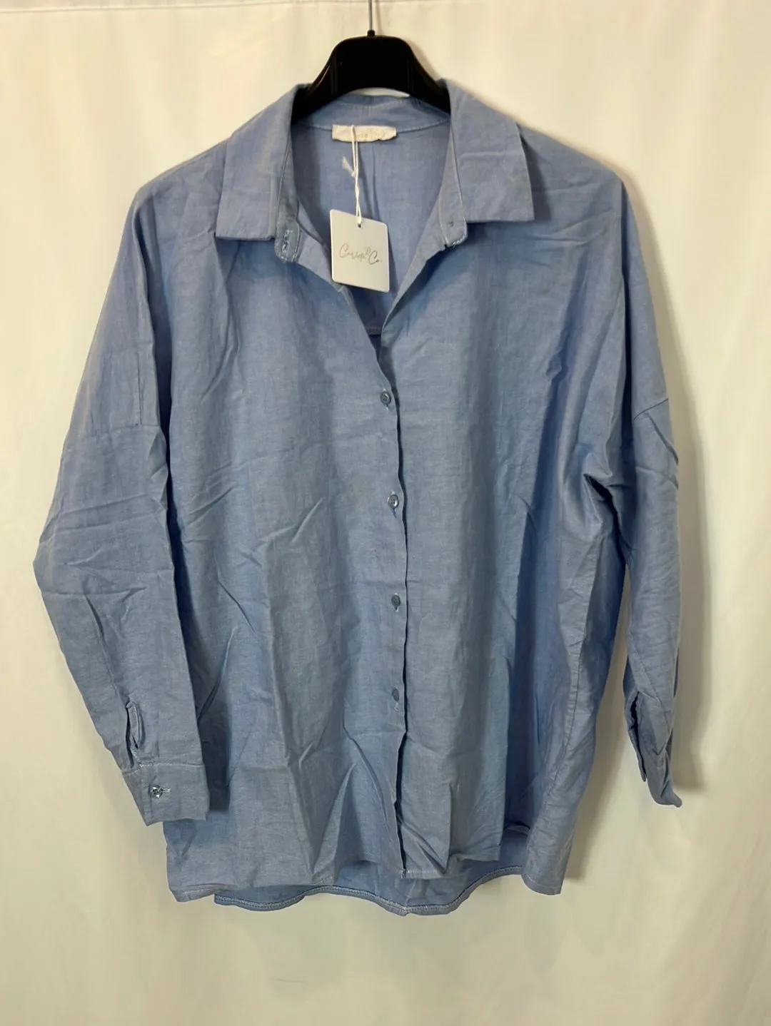 CARLOTA&CO. camisa azul estilo Oxford T.l