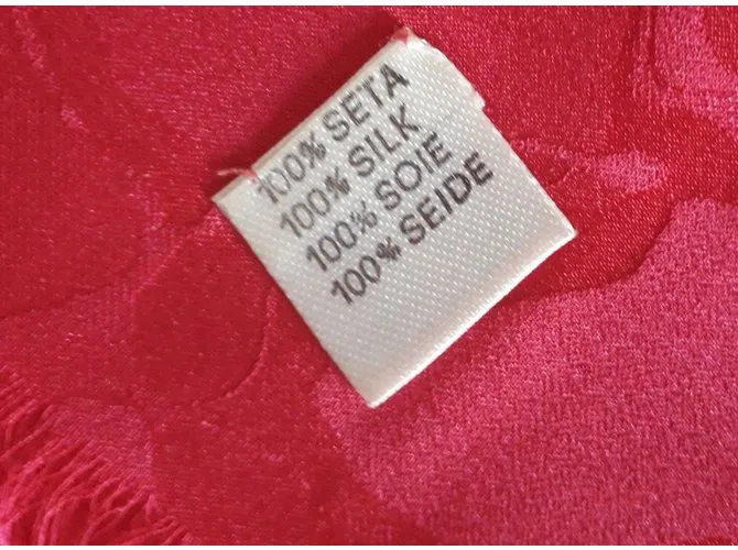 Carre Yves Saint Laurent Negro Rosa Roja Fucsia 