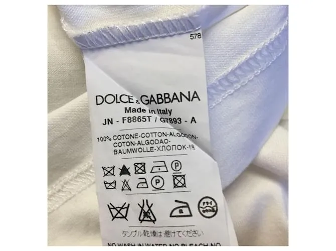 DOLCE & GABBANA Tops Camiseta.ÉL 46 Algodón Blanco 