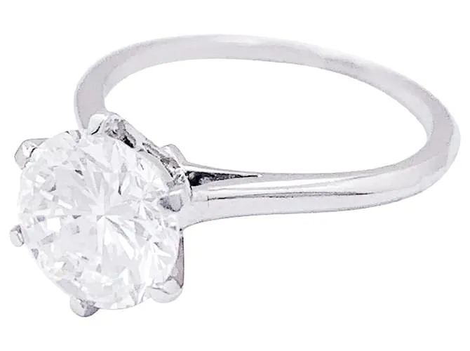 inconnue Solitario de oro blanco y platino., 2,17 Cts. 