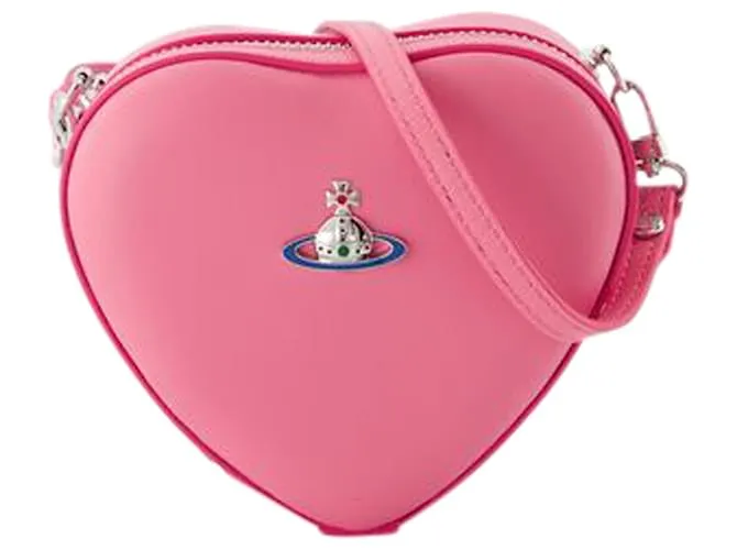 Mini corazón bandolera - Vivienne Westwood - Cuero - Rosa 