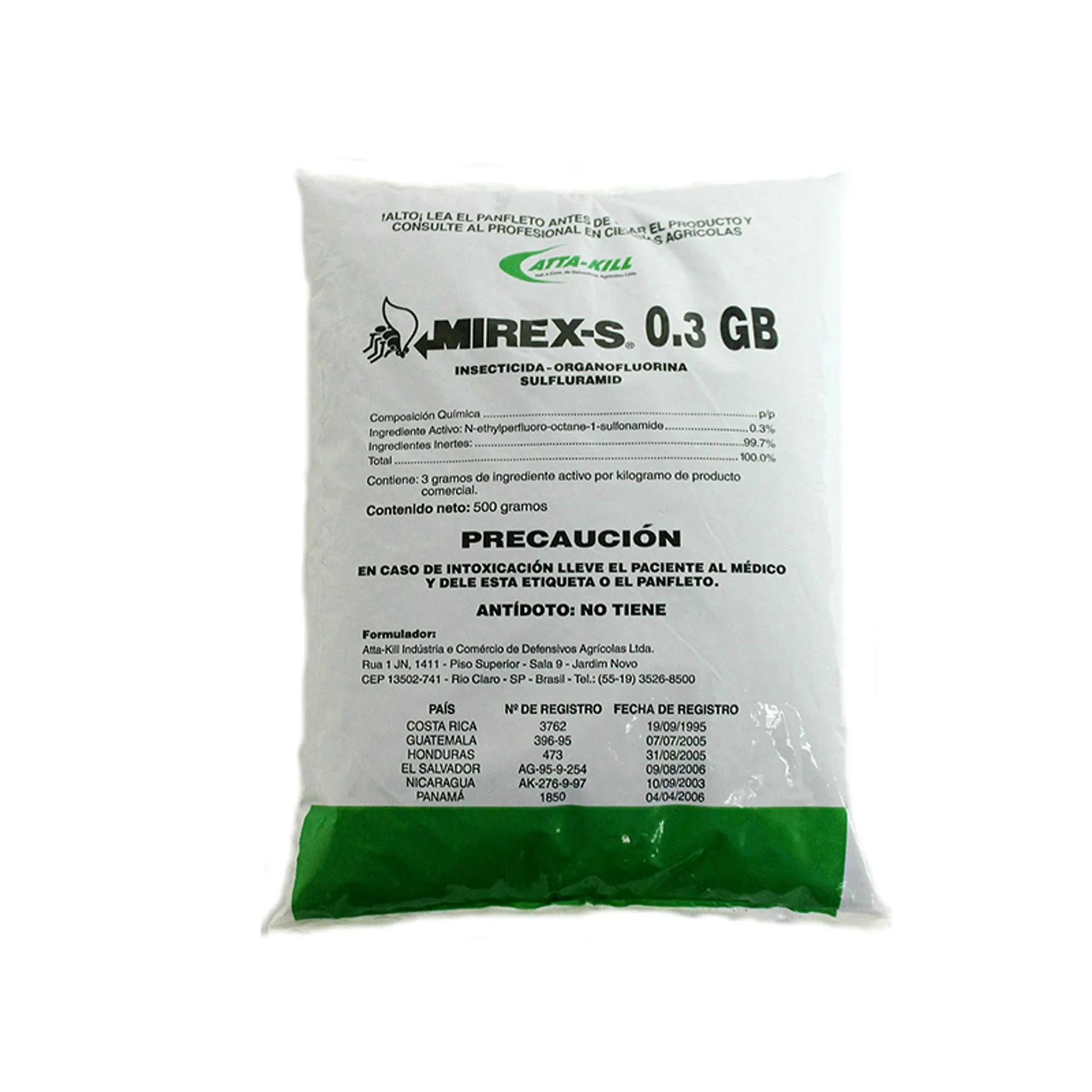 Plaguicida mirex de 500 gramos