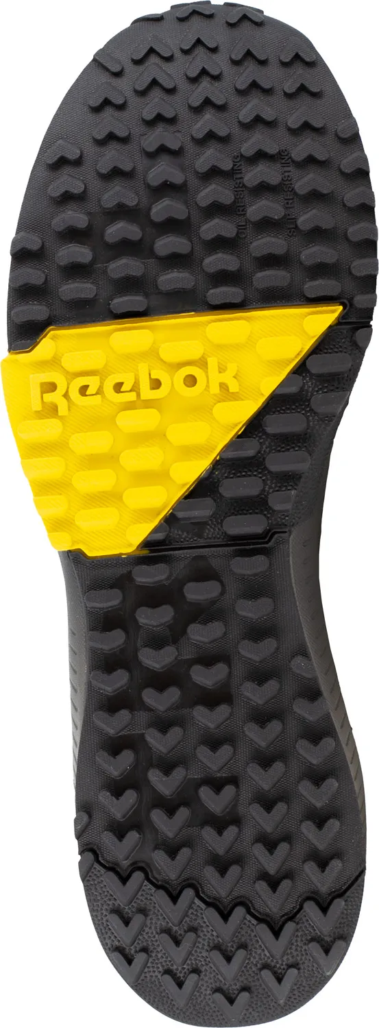 REEBOK Zapato de trabajo, atlÒtico, bajo, EH, con puntera de material compuesto, de hombre, verde militar/negro/amarillo, Reebok