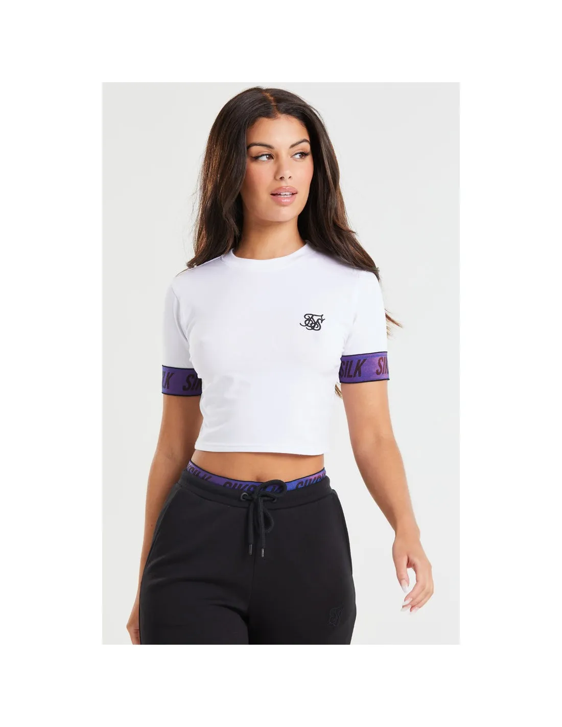 SikSilk camiseta cropped de manga corta Iridescent