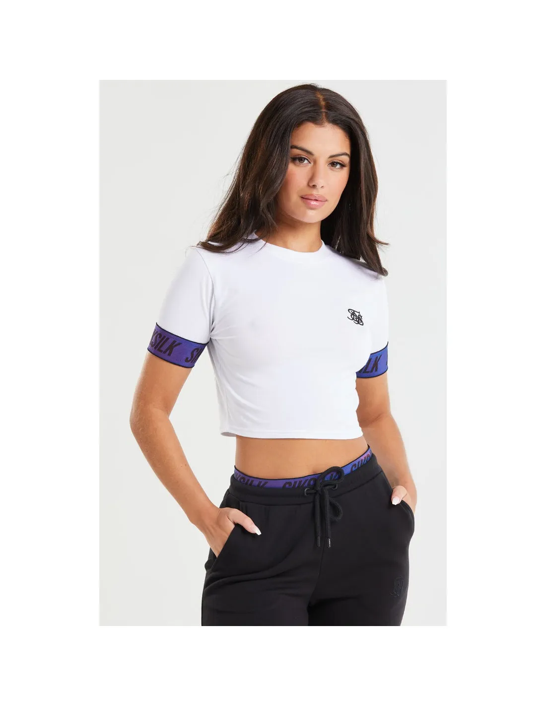 SikSilk camiseta cropped de manga corta Iridescent
