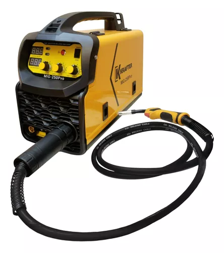 Soldadora Krafter 250pvo 250 Amp Arco / Mig (con Y Sin Gas) Color Amarillo Frecuencia 50 / 60 Hz