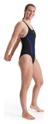 Speedo Bañador Speedo Recordbreaker para mujer Negro/Azul