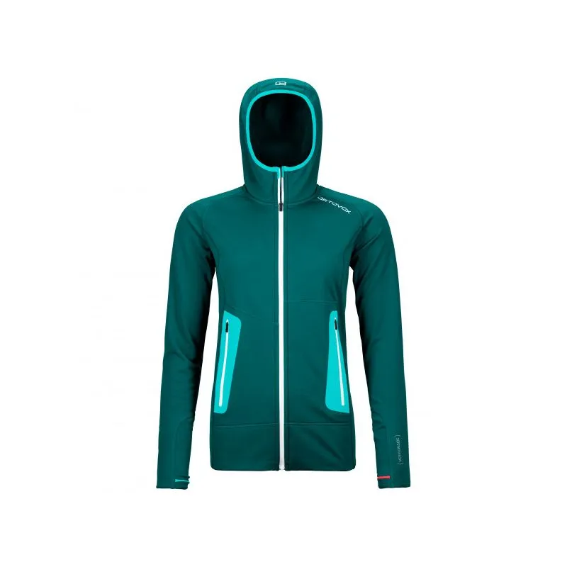 Sudadera técnica de mujer Ortovox Fleece Light Hoody (Pacific Green)