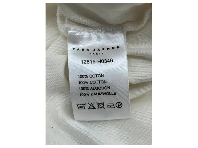 TARA JARMON Camisetas.Internacional M Algodón Blanco 