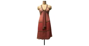 Temperley London Vestido de seda adornado Rosa 