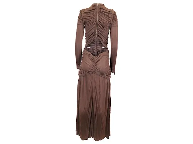 Vestido maxi ajustado con cortes de Proenza Schouler en viscosa marrón Castaño 