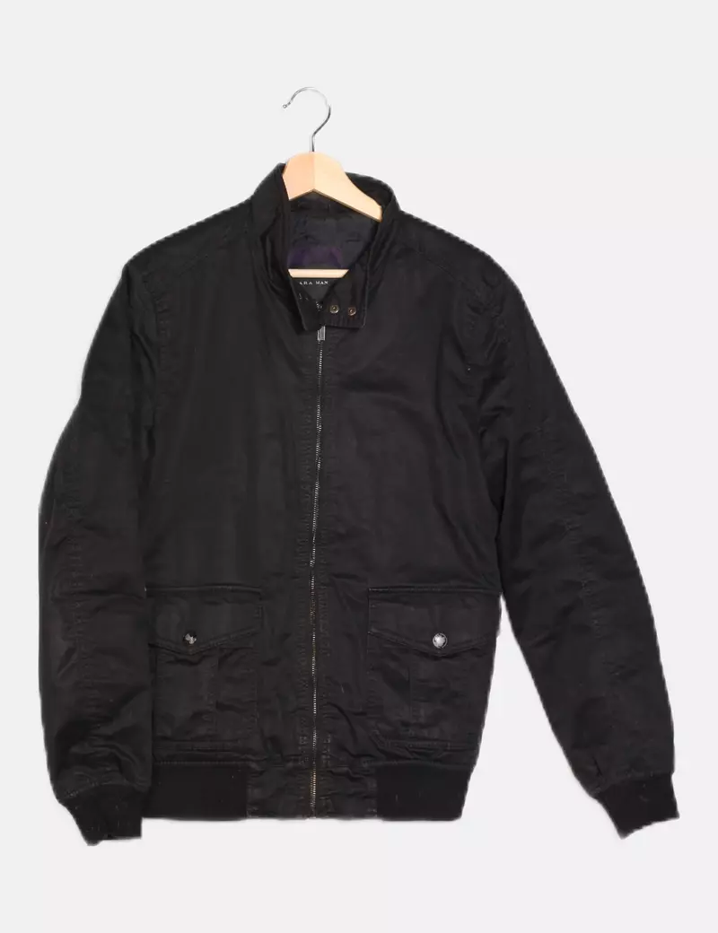 Zara Cazadora negra casual